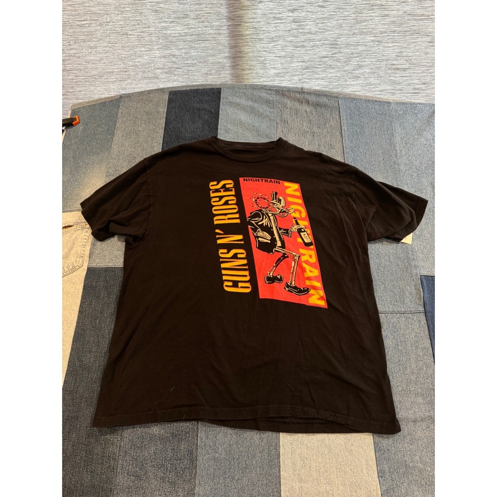 Guns N Roses Nightrain Graphic T Shirt Mens XL Black Short‎ Sleeve Rock Band Tee